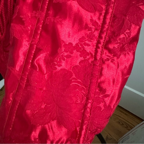 EMPIRE Intimates Red Satin Jacquard Corset Top Lingerie Victorian Edwardian 40 - Picture 2 of 16